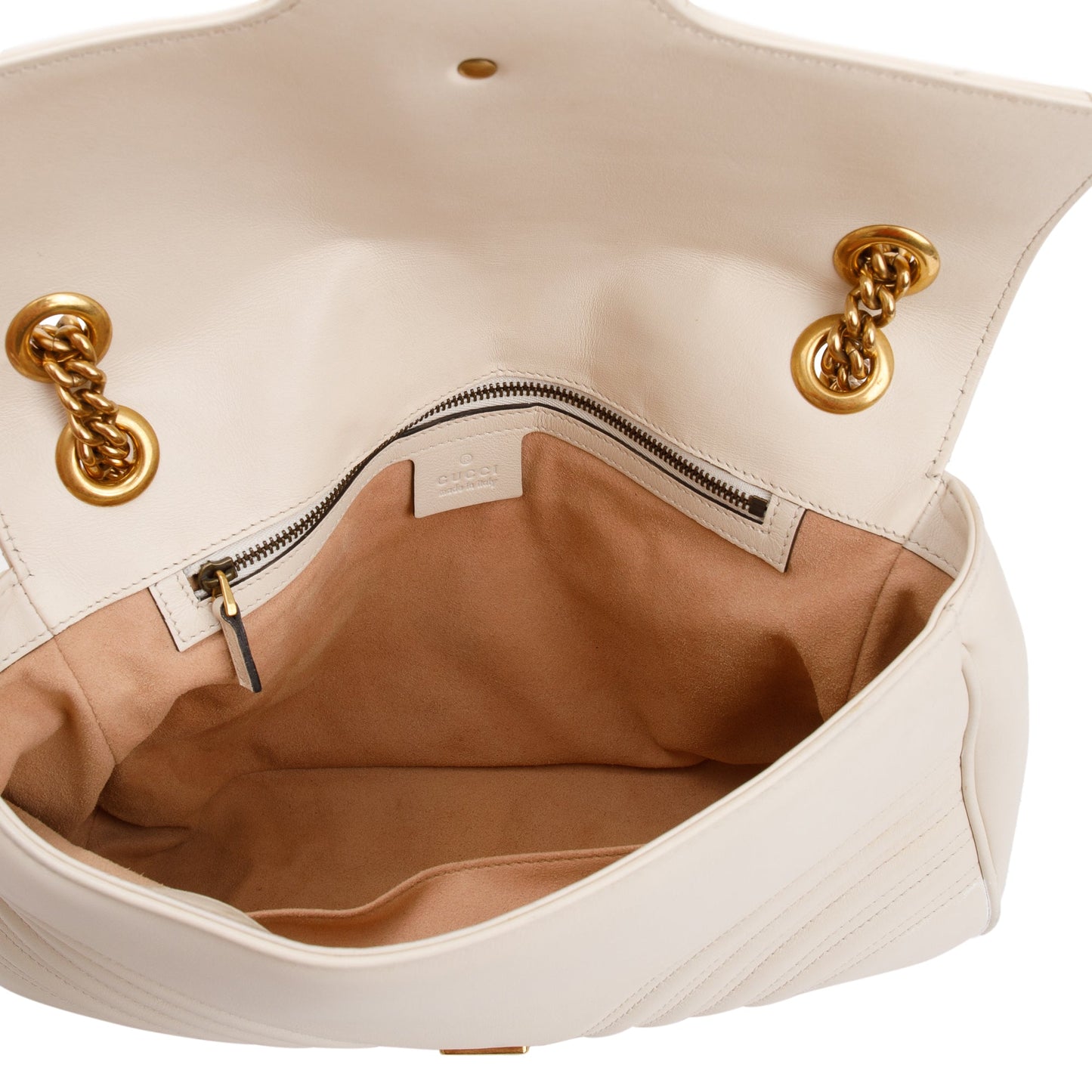 Gucci White GG Marmont Matelasse Medium Shoulder Bag