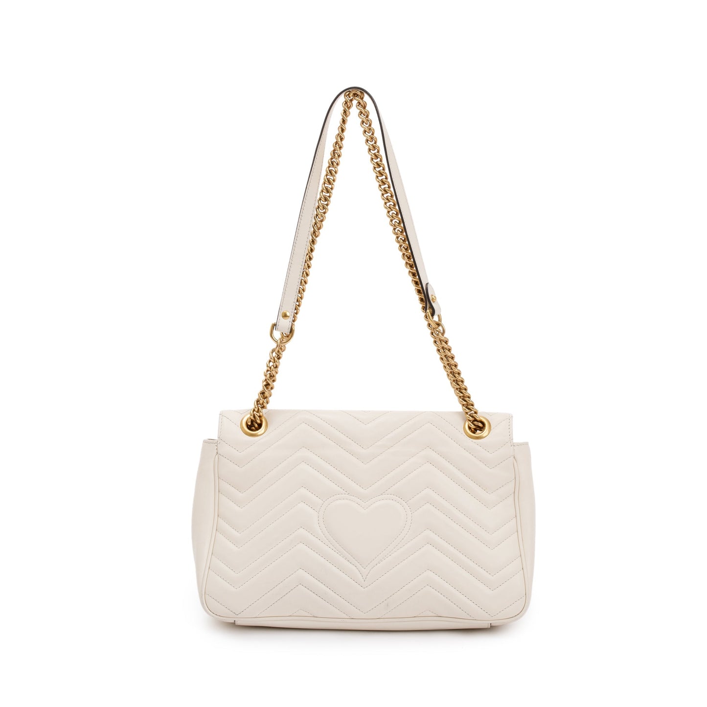 Gucci White GG Marmont Matelasse Medium Shoulder Bag