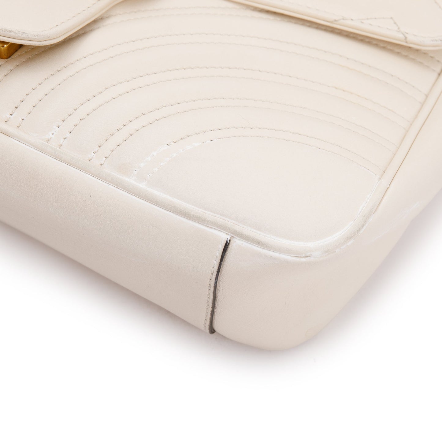 Gucci White GG Marmont Matelasse Medium Shoulder Bag