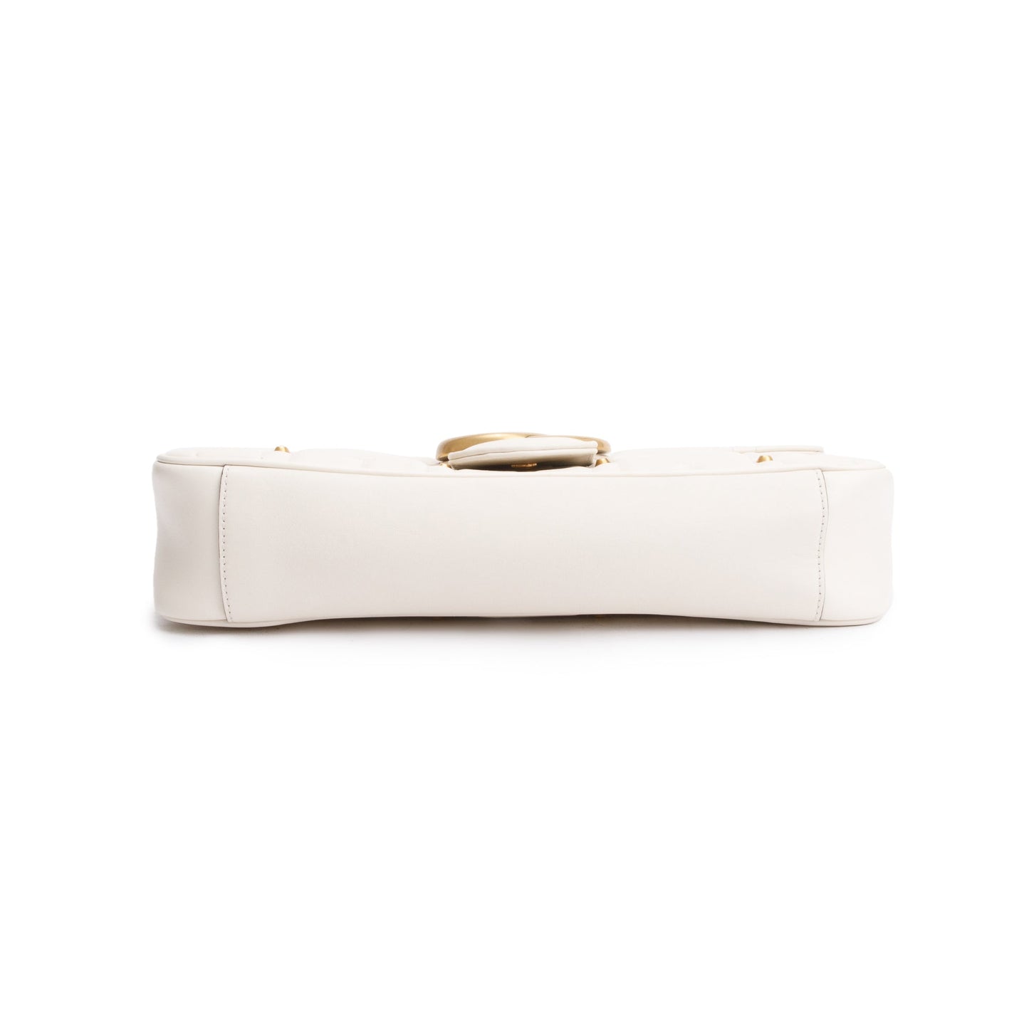 Gucci White GG Marmont Matelasse Medium Studded Shoulder Bag