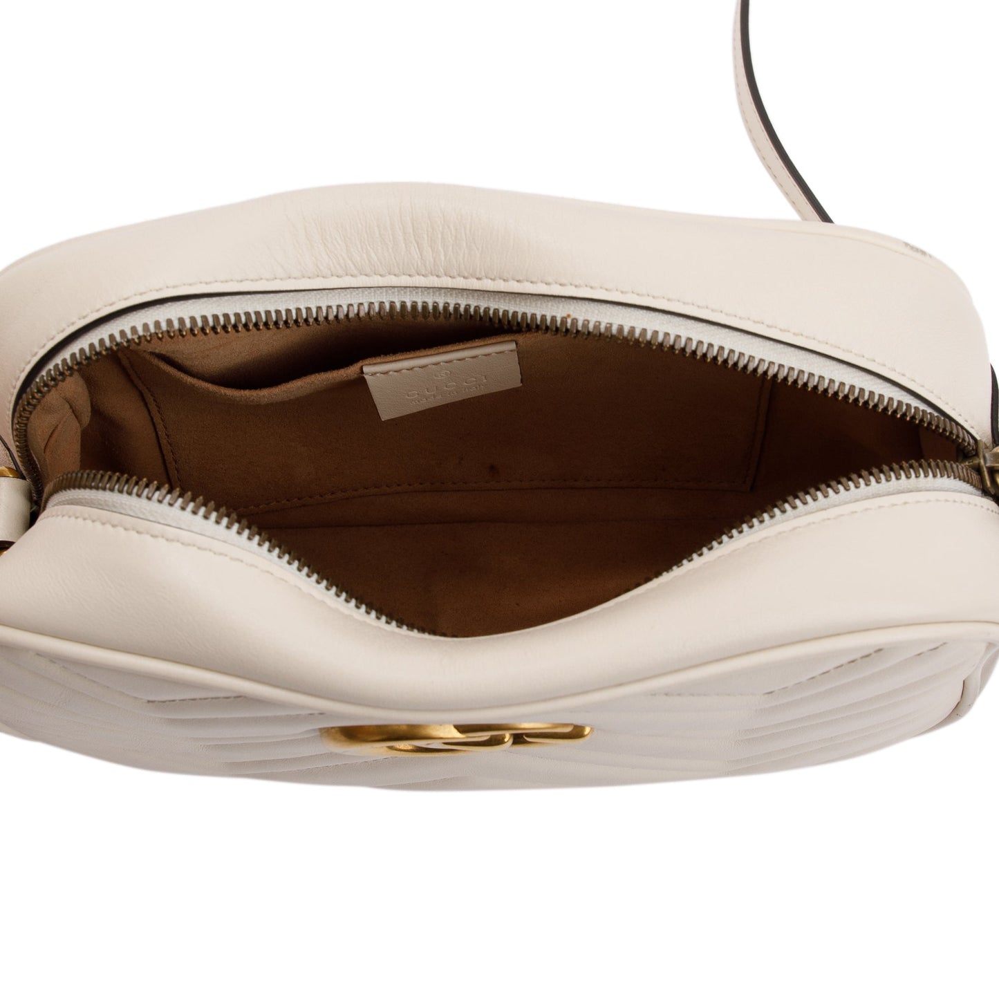 Gucci White GG Marmont Matelasse Small Shoulder Bag