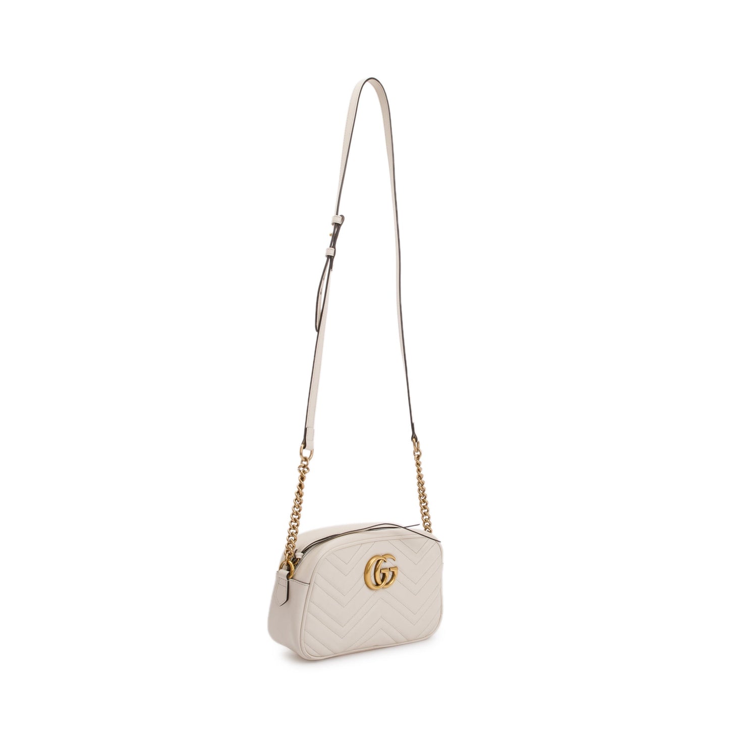 Gucci White GG Marmont Matelasse Small Shoulder Bag