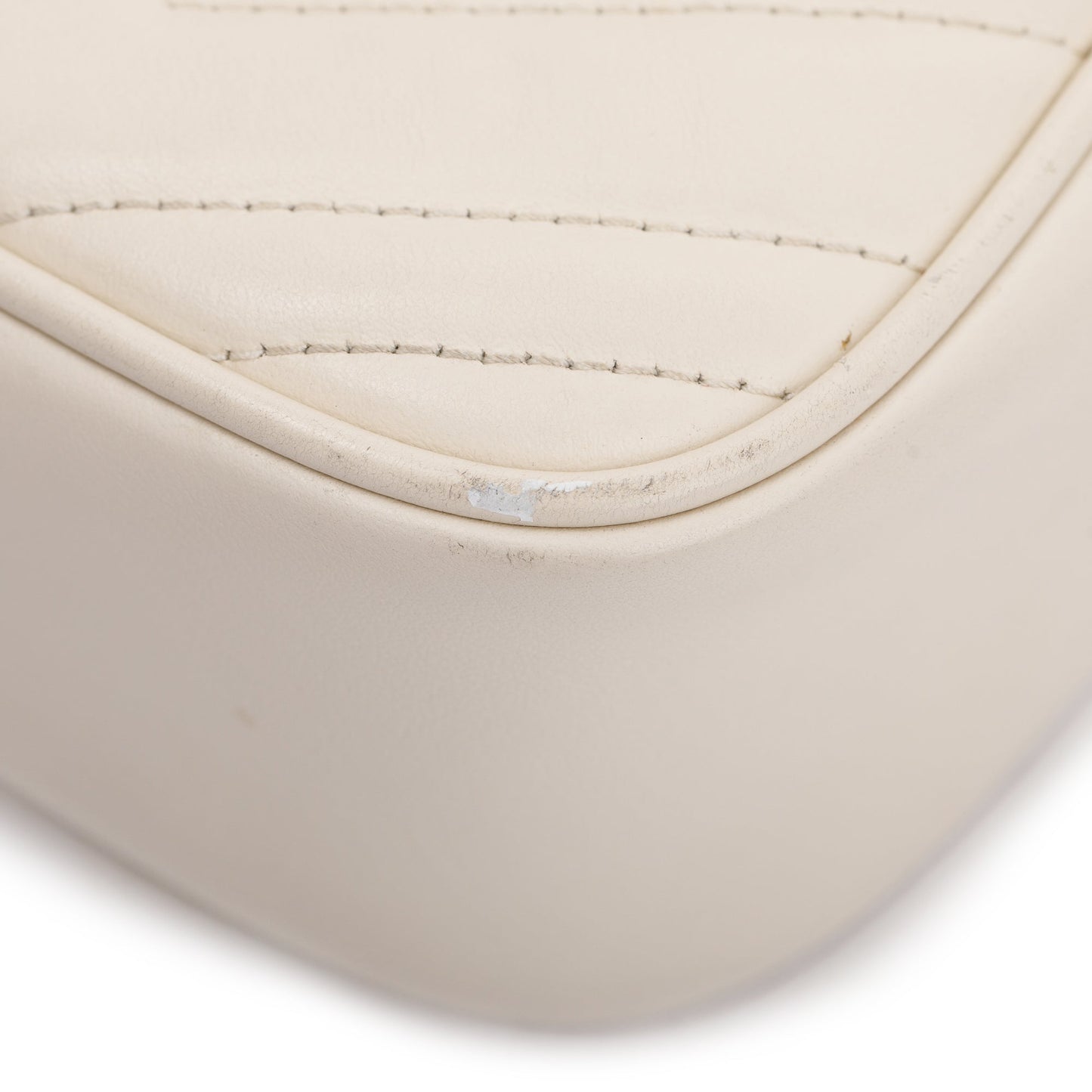 Gucci White GG Marmont Matelasse Small Shoulder Bag