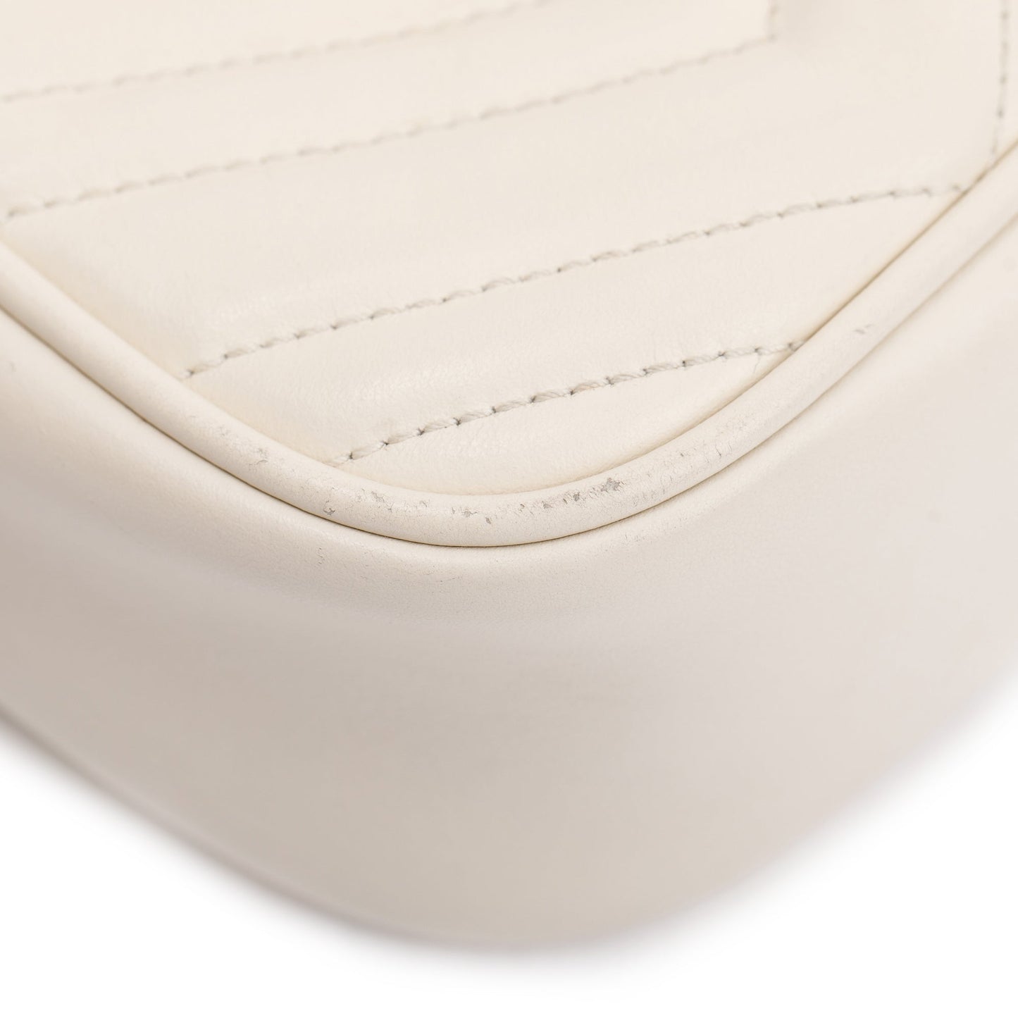 Gucci White GG Marmont Matelasse Small Shoulder Bag