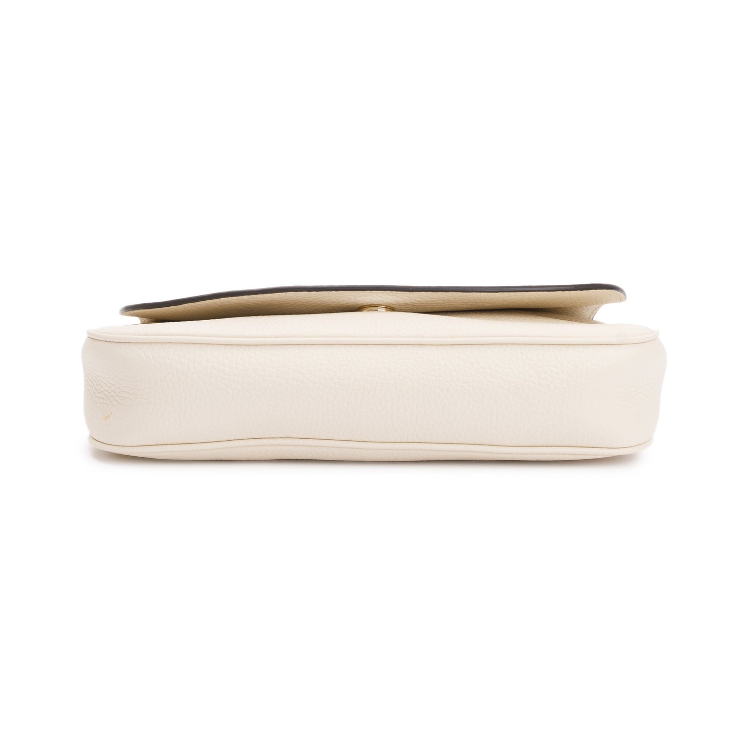 Gucci White Grained Calfskin Leather Medium Soho Chain Crossbody Bag