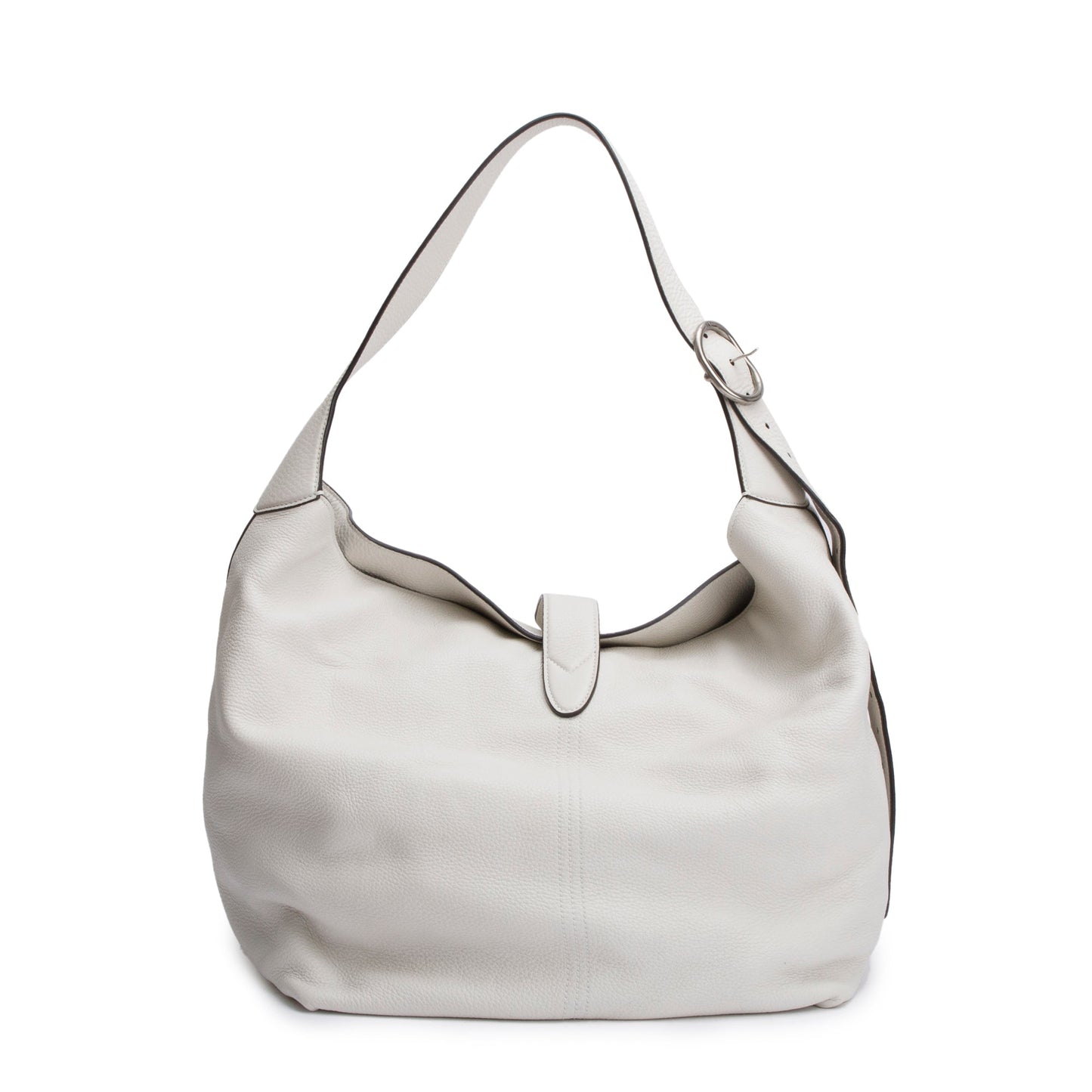 Gucci White Grained Leather Jackie 1961 Medium Crossbody Bag