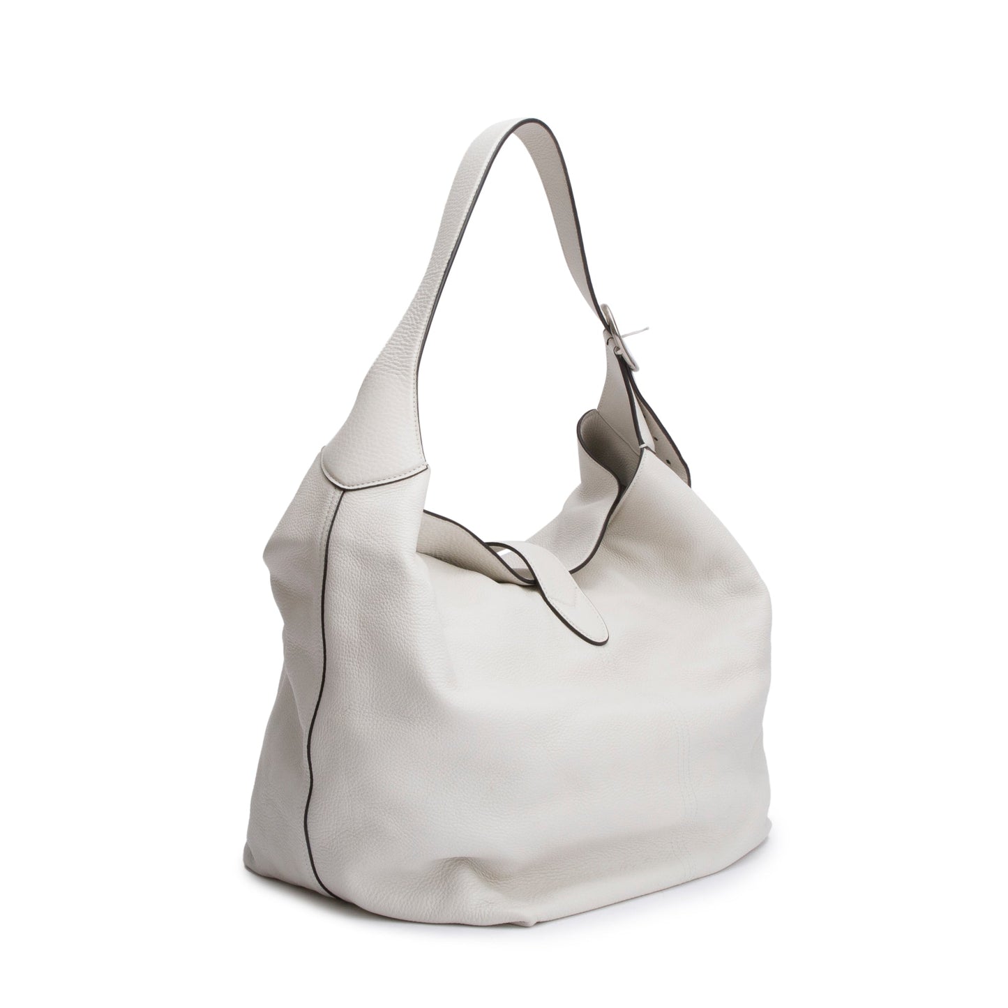 Gucci White Grained Leather Jackie 1961 Medium Crossbody Bag