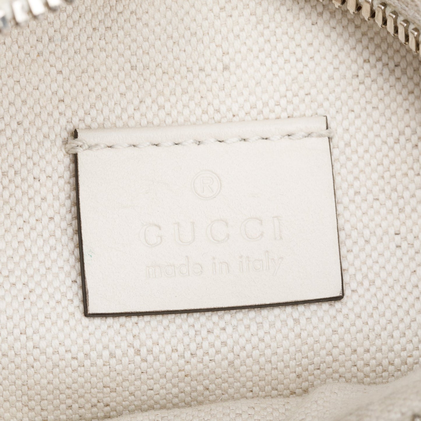 Gucci White Leather Jumbo GG Small Belt Bag