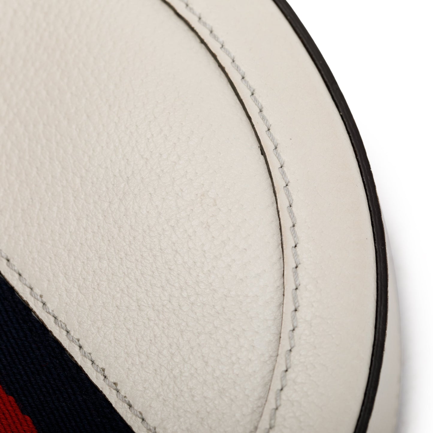 Gucci White Leather Web Ophidia Mini Round Shoulder Bag