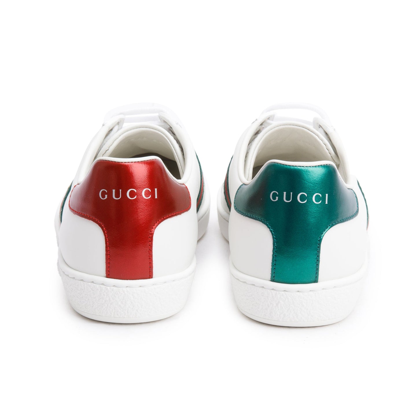 Gucci White Leather Web Women's Ace Sneakers, Size 37