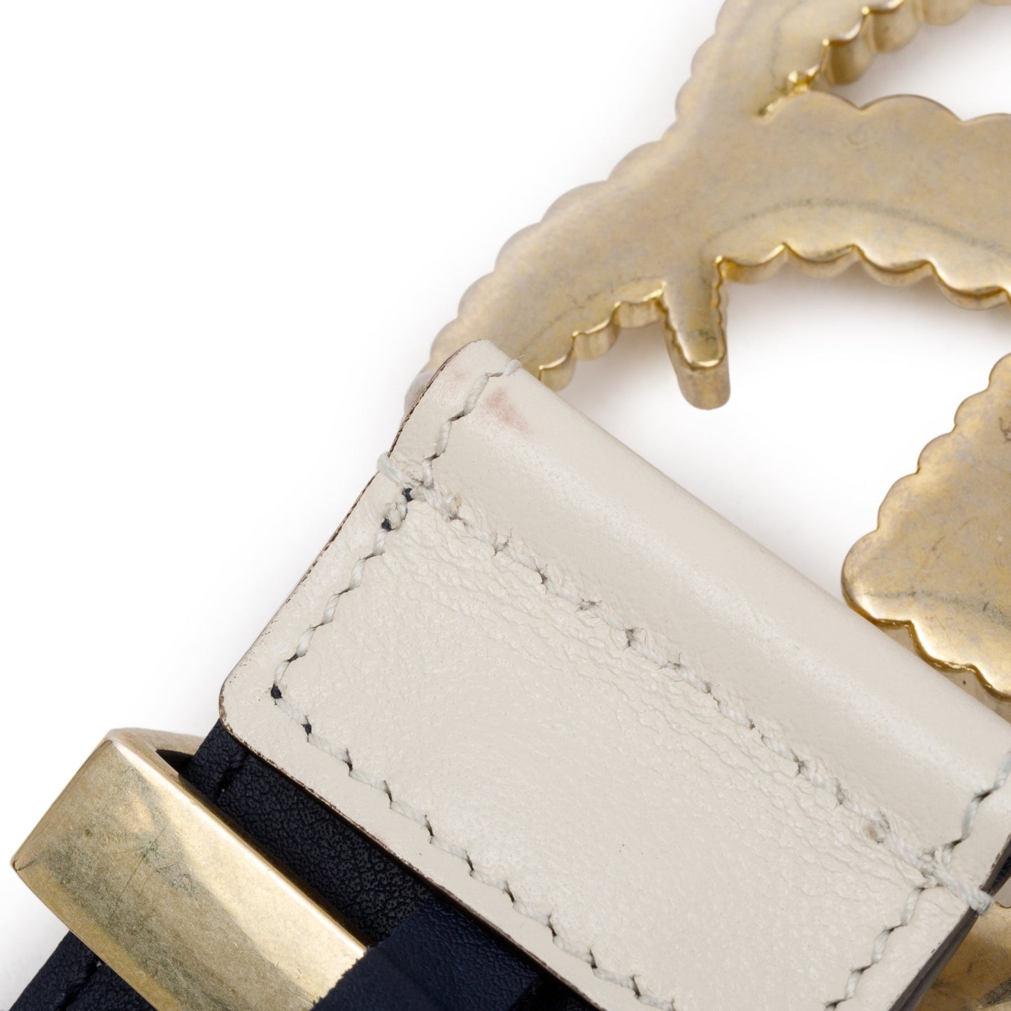 Gucci White Matelasse Diagonal Torchon Double G Buckle Belt, 80 32