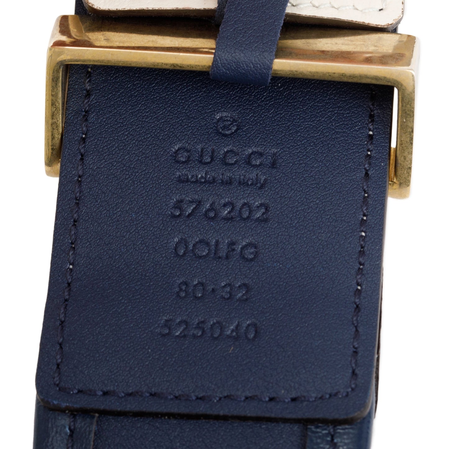 Gucci White Matelasse Diagonal Torchon Double G Buckle Belt, 80 32