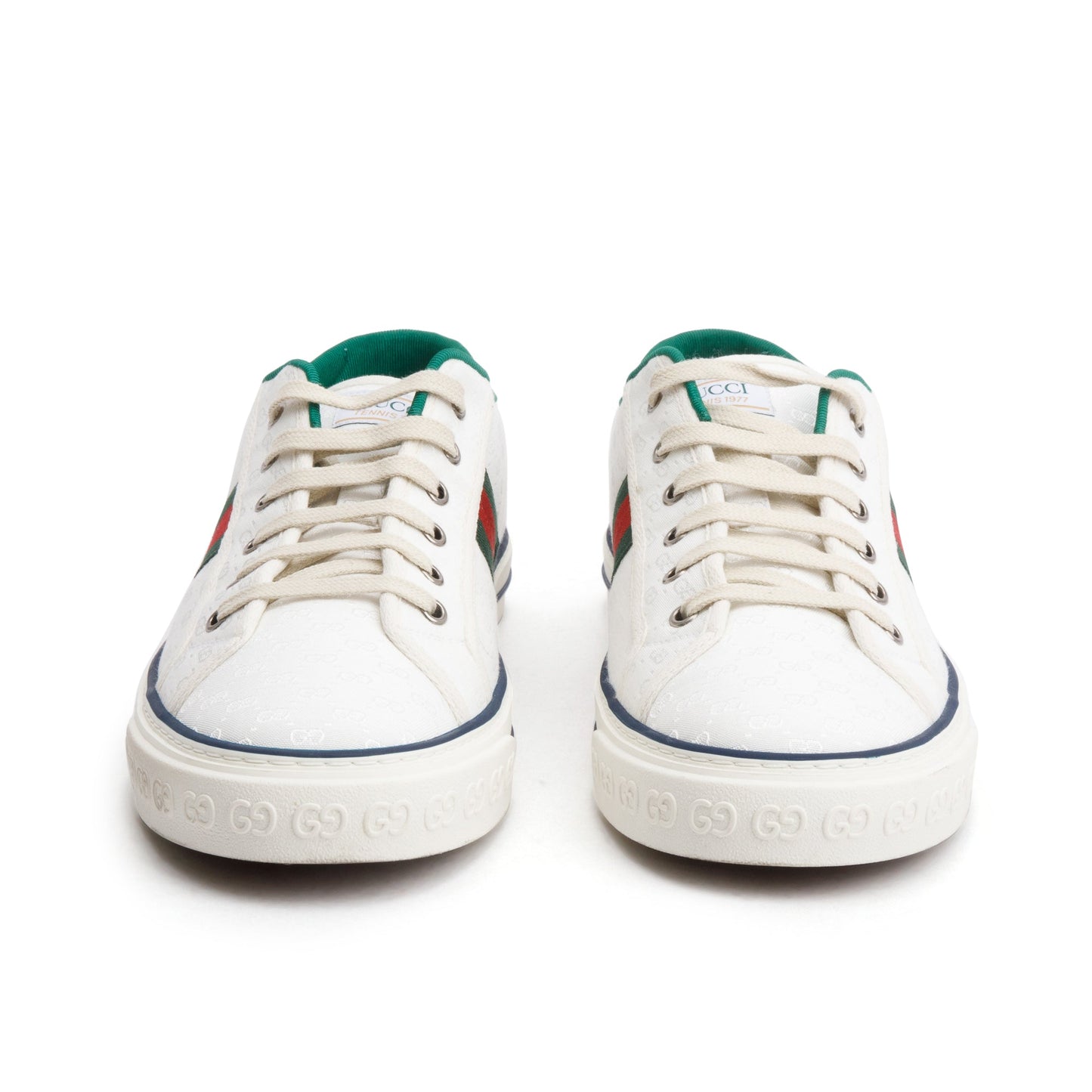 Gucci White Micro GG Canvas Web Men's Tennis 1977 Sneakers, Size 11.5