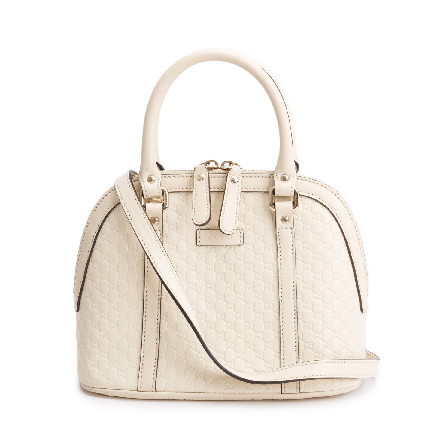 Gucci White Microguccissima Leather Mini Dome Bag