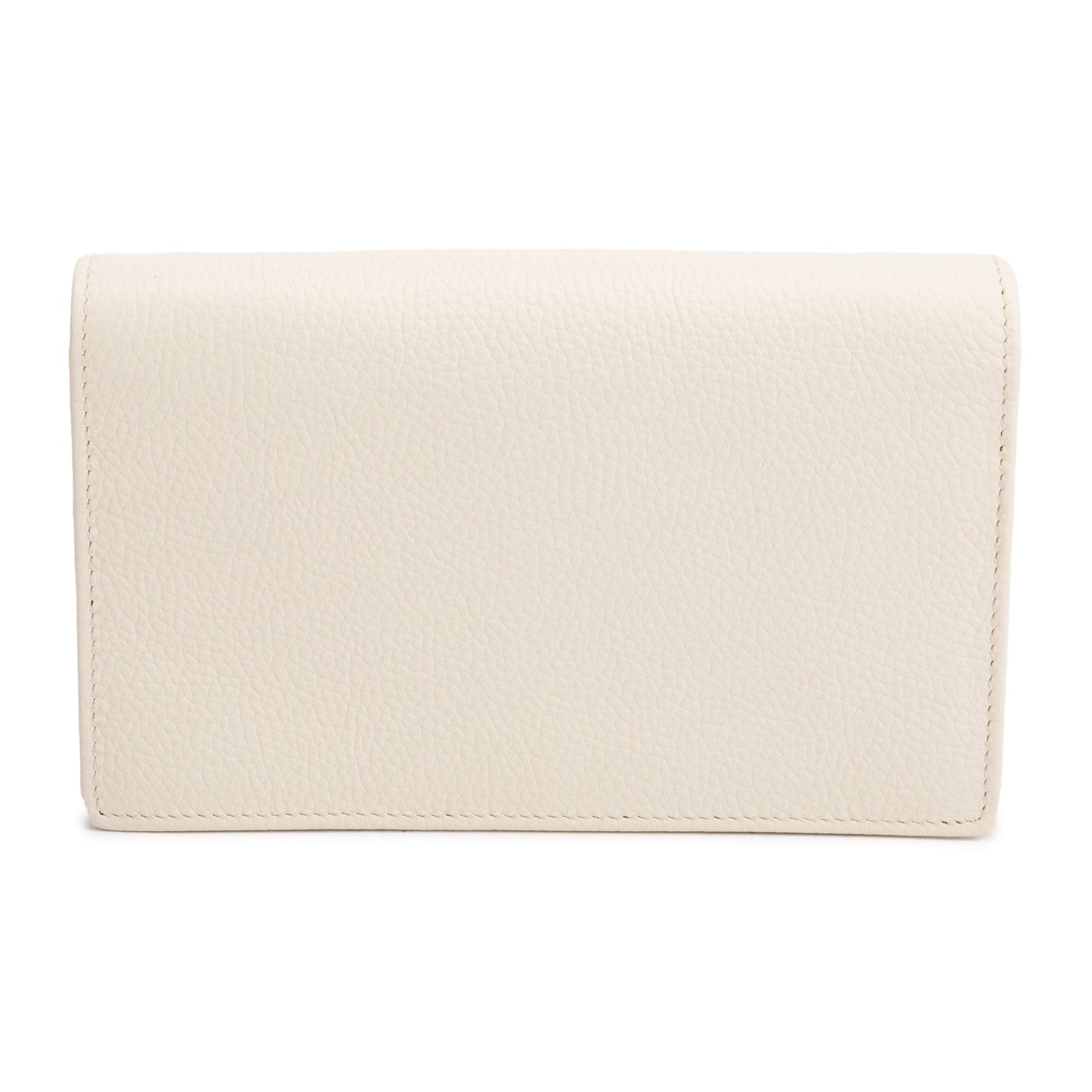 Gucci White Pebbled Calfskin Soho Wallet On Chain