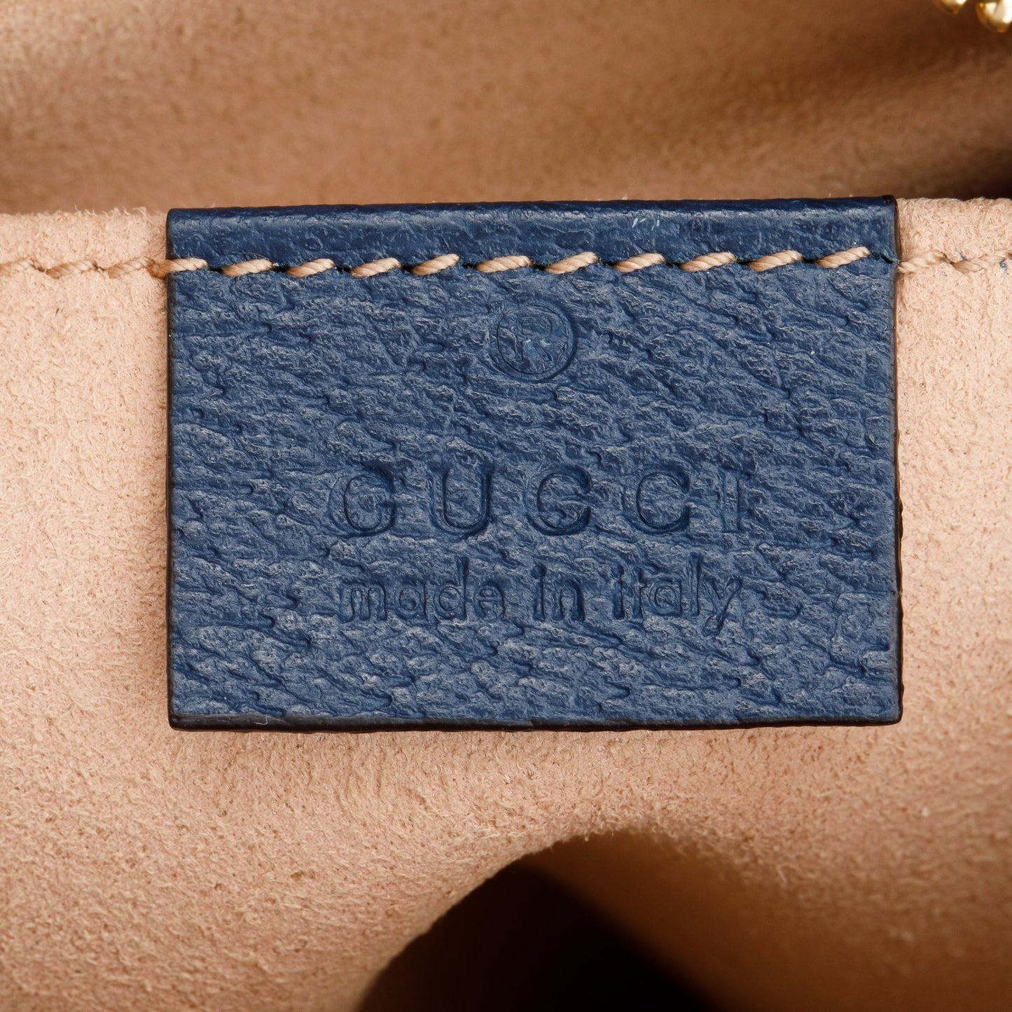 Gucci Blue Textured Dollar Calfskin Leather Mini Ophidia Crossbody Bag