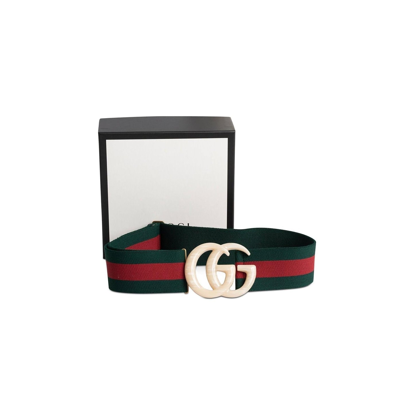 Gucci Wide Elastic Web Belt with GG Buckle