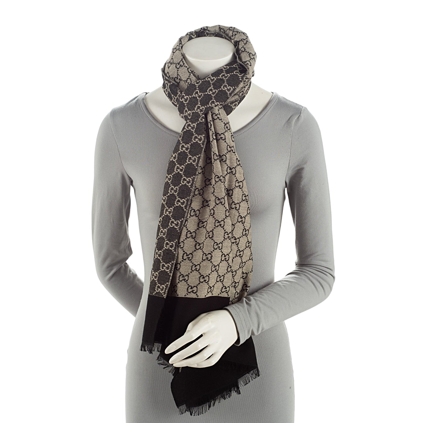 Gucci Wool Blend GG Jacquard Scarf (SHF-s1529X)