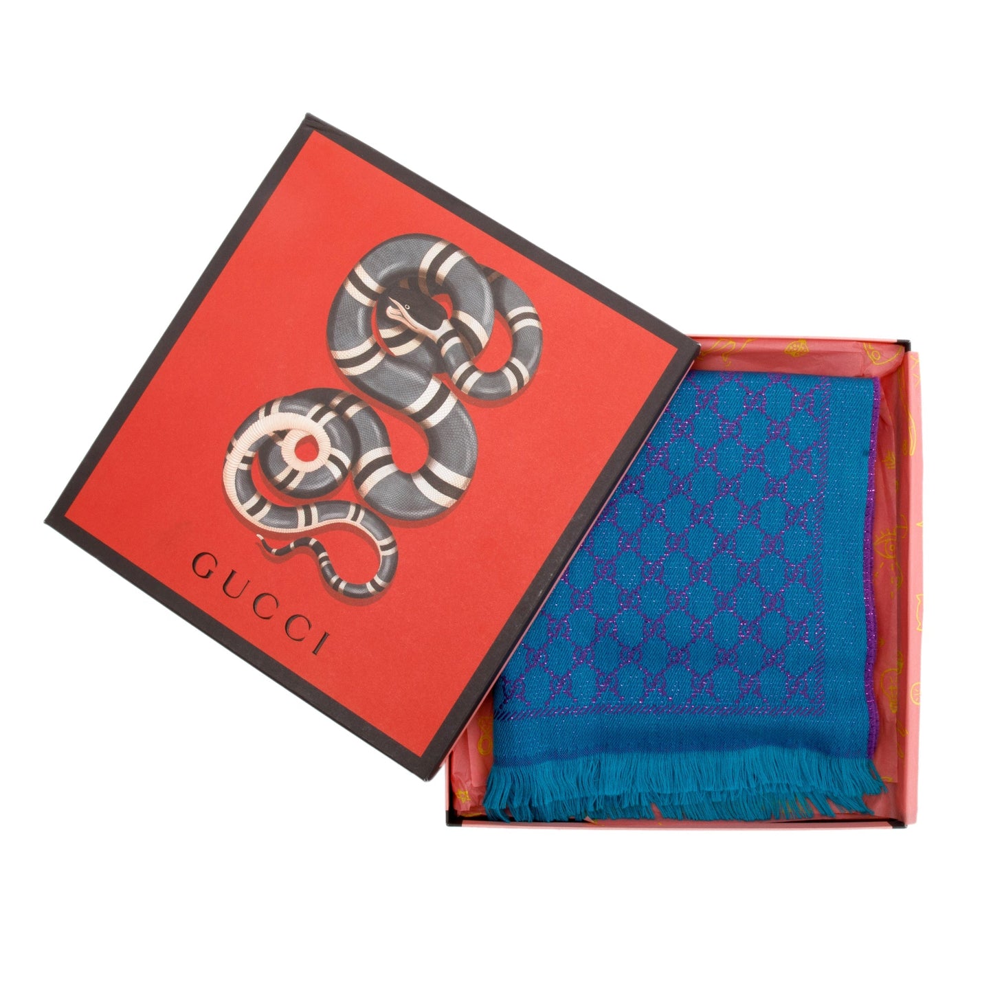 Gucci Wool Jacquard Monogram Reversible Scarf