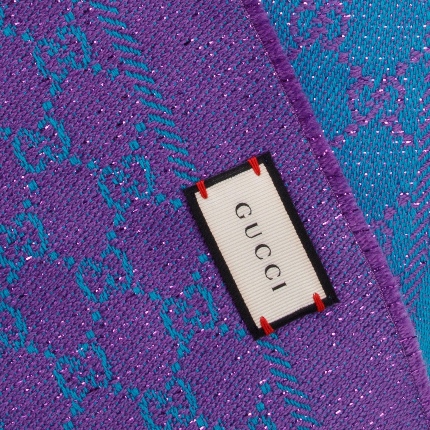 Gucci Wool Jacquard Monogram Reversible Scarf