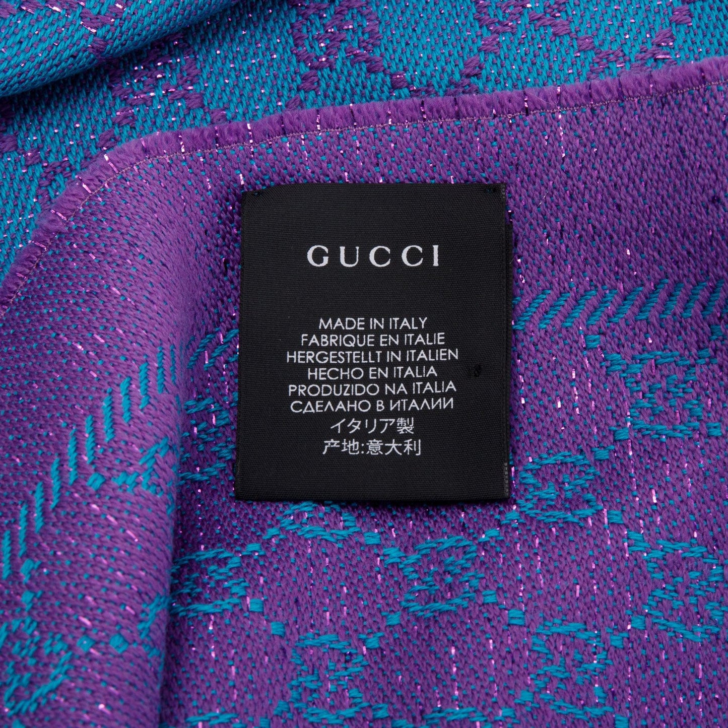 Gucci Wool Jacquard Monogram Reversible Scarf