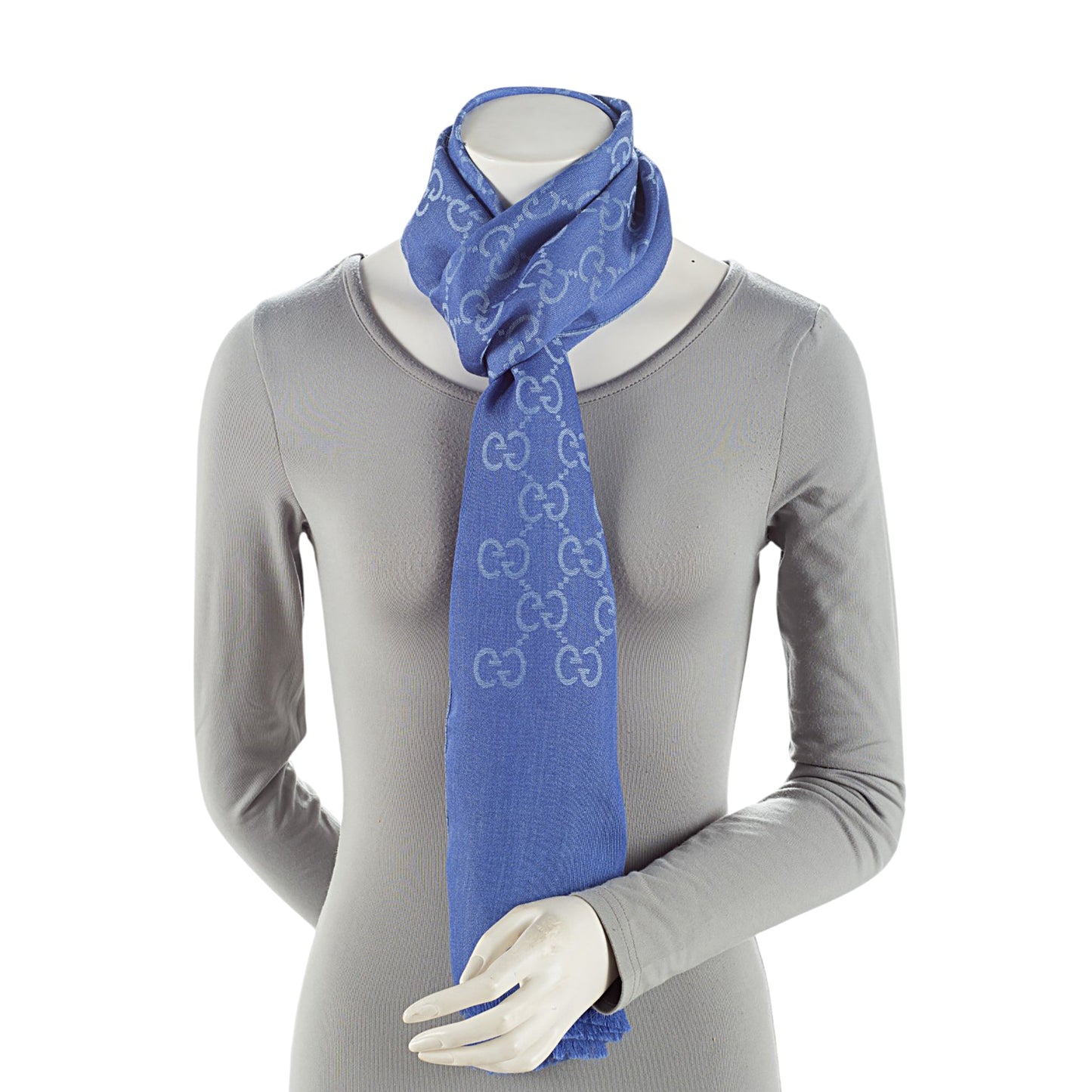 Gucci Wool Silk GG Reversible Scarf (SHF-4RNM9q)