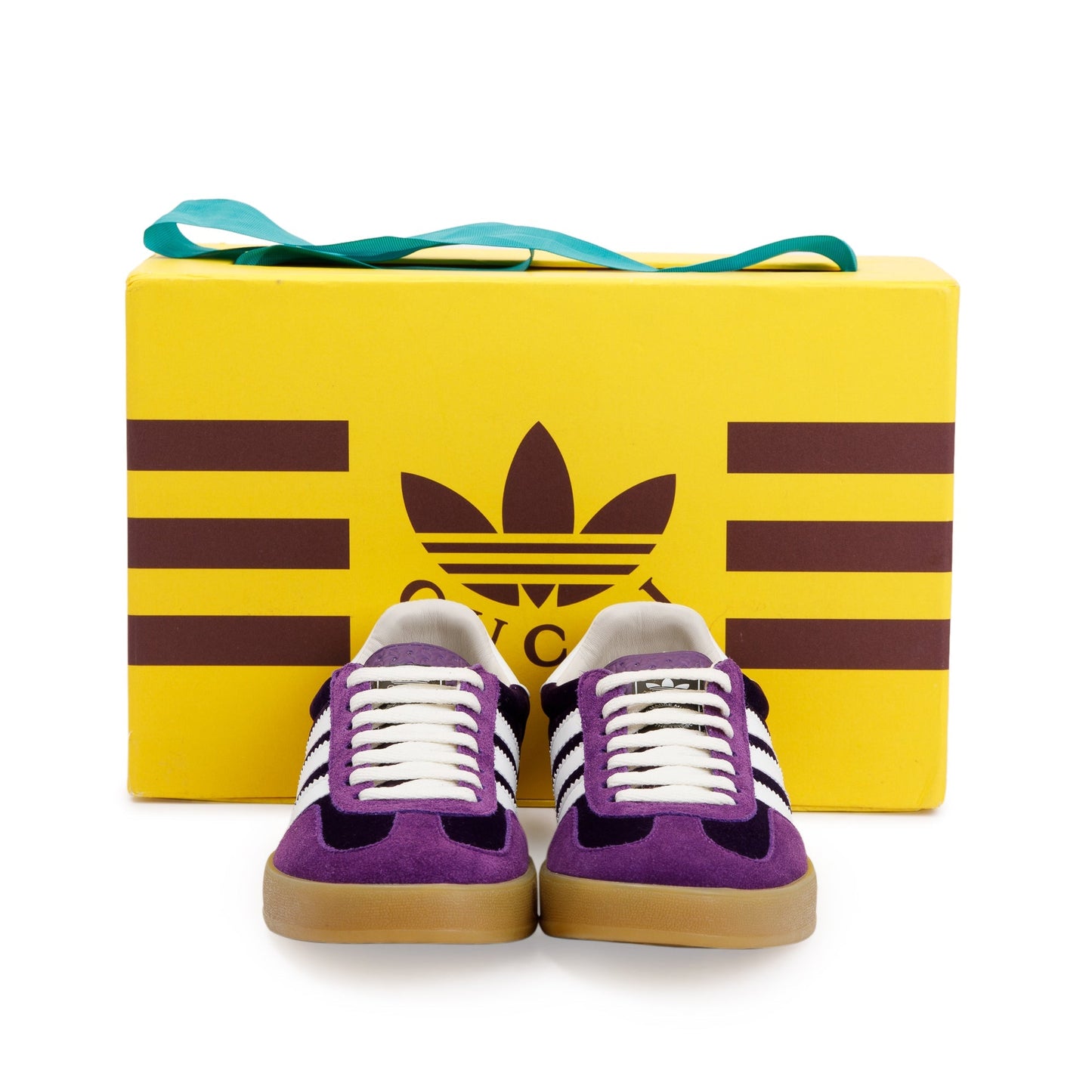 Gucci X Adidas Purple Velvet Gazelle Sneakers, Size 38