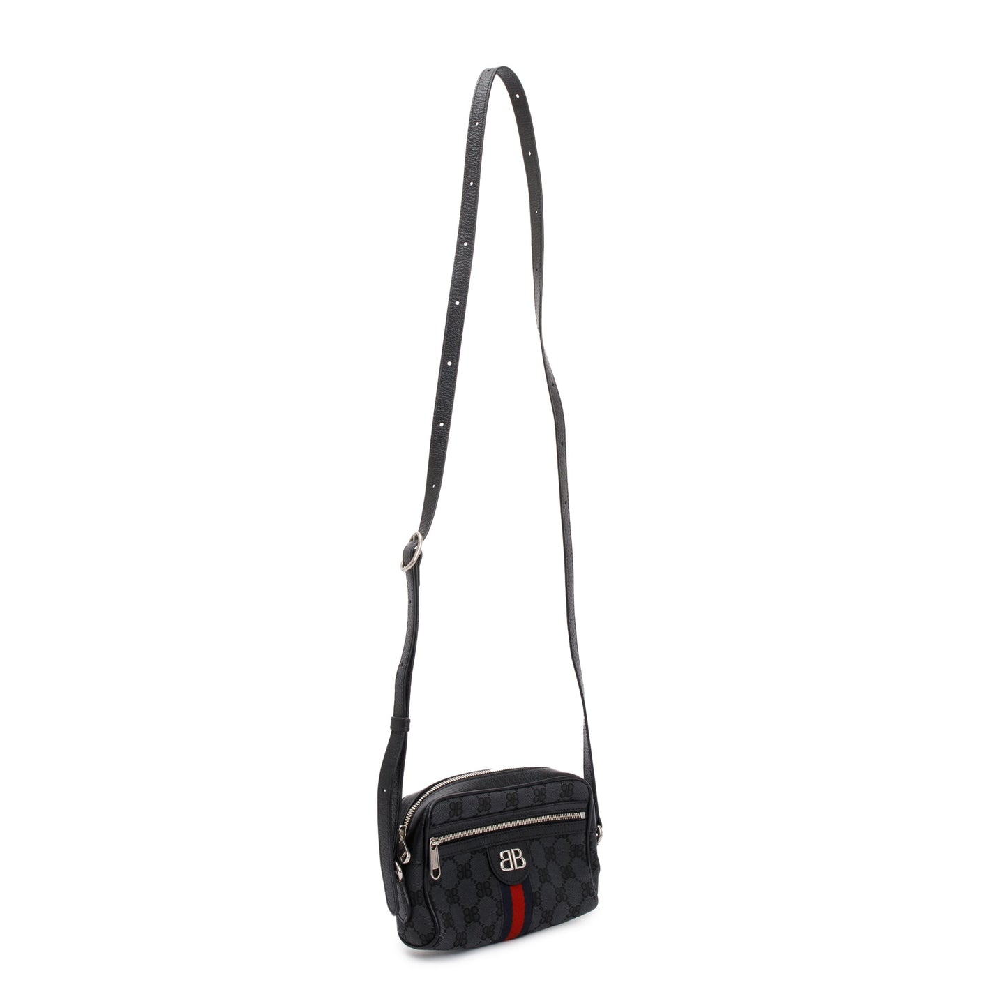 Gucci X Balenciaga The Hacker Project Black BB Canvas Web Mini Camera Bag