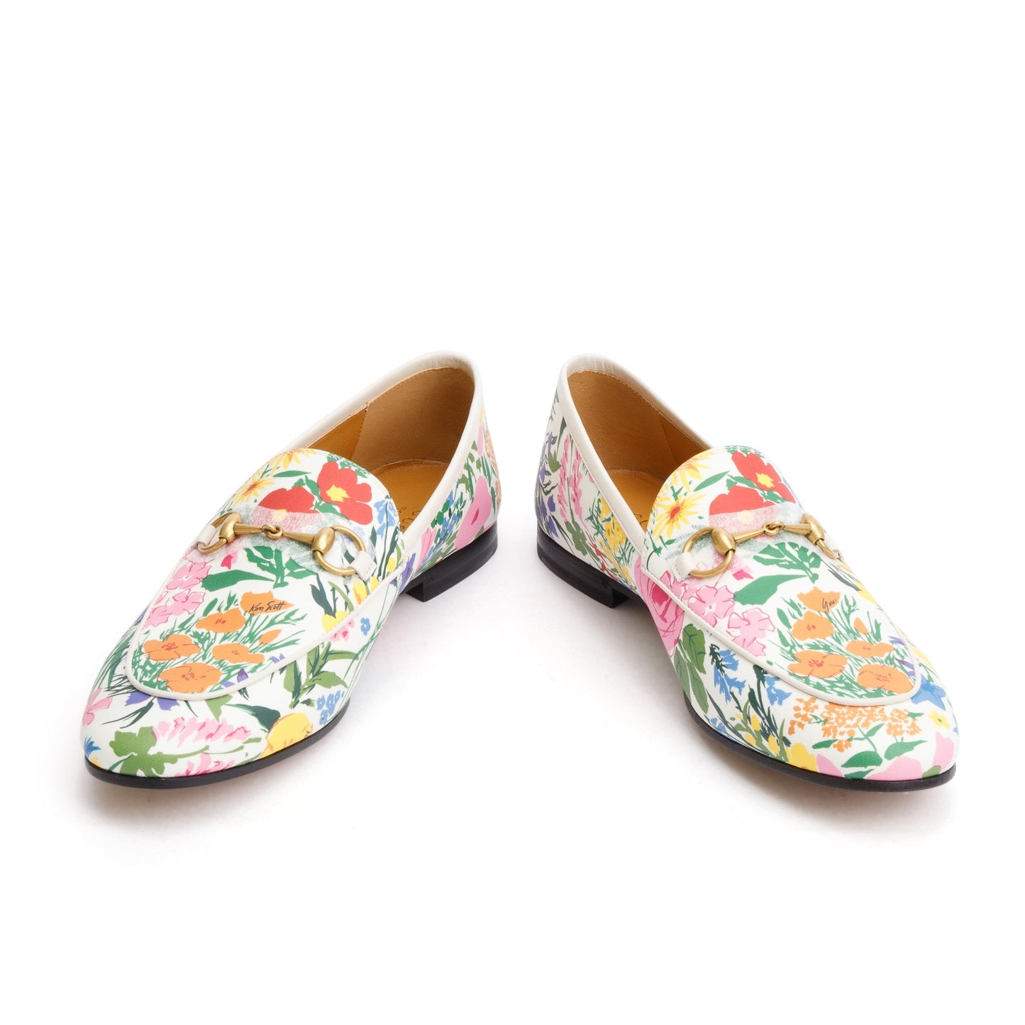 Gucci X Ken Scott Infinity Giardino d Apri Canvas Horsebit Accent Jordaan Loafers, Size 38