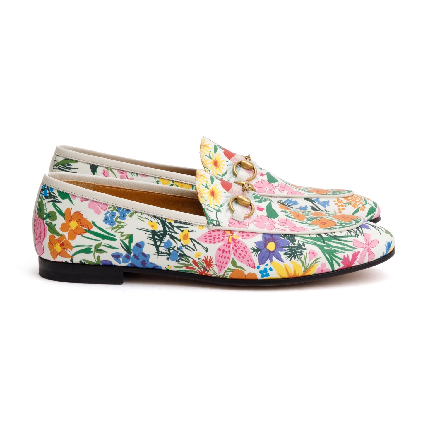 Gucci X Ken Scott Infinity Giardino d Apri Canvas Horsebit Accent Jordaan Loafers, Size 38