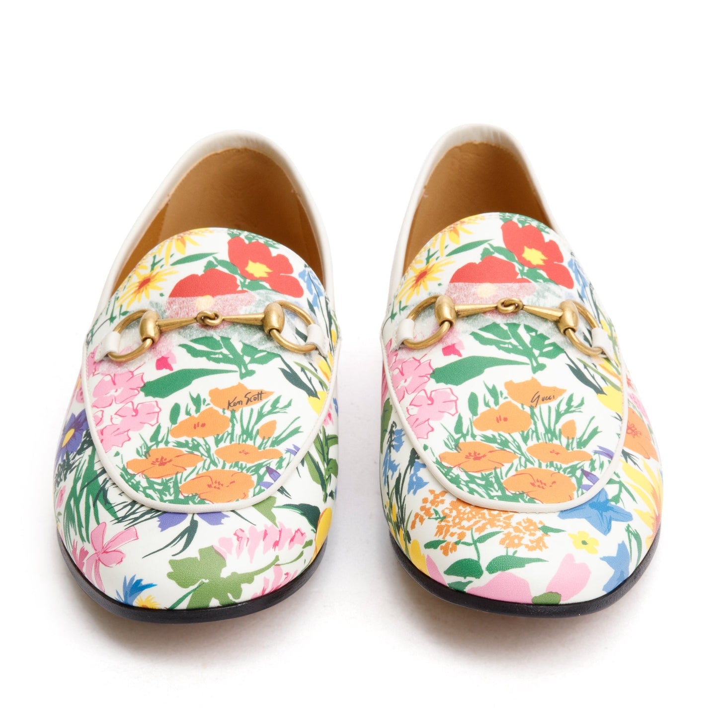 Gucci X Ken Scott Infinity Giardino d Apri Canvas Horsebit Accent Jordaan Loafers, Size 38