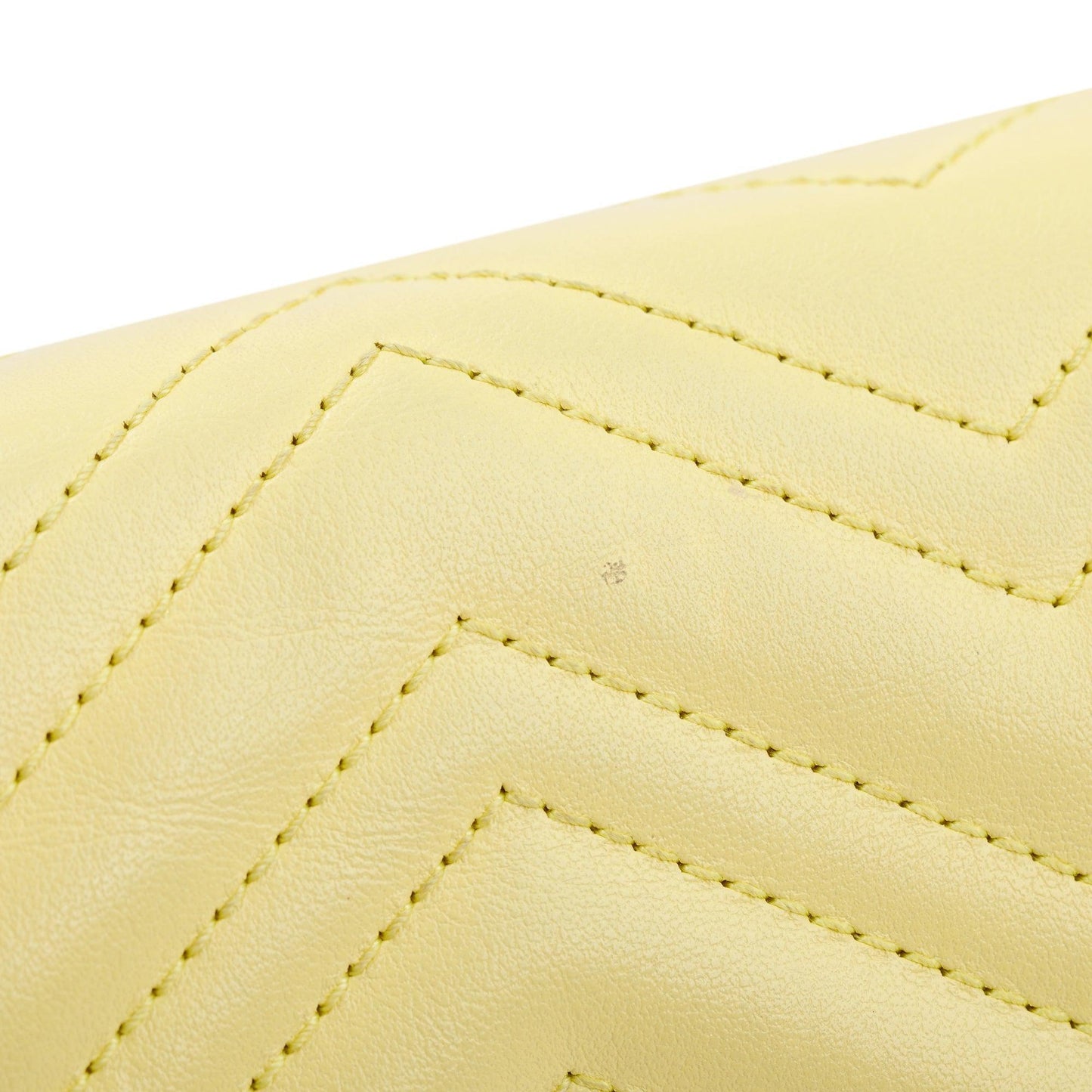 Gucci Yellow GG Marmont Matelasse Leather Mini Wallet On Chain