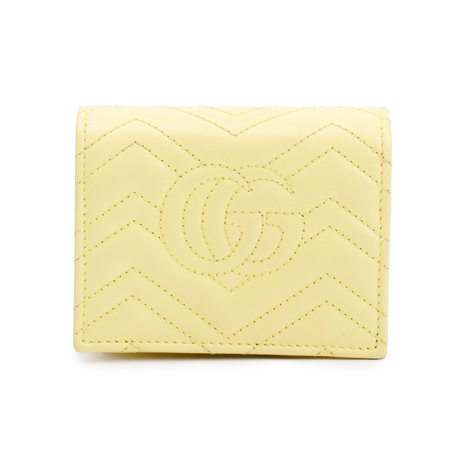 Gucci Yellow GG Marmont Matelasse Leather Mini Wallet On Chain