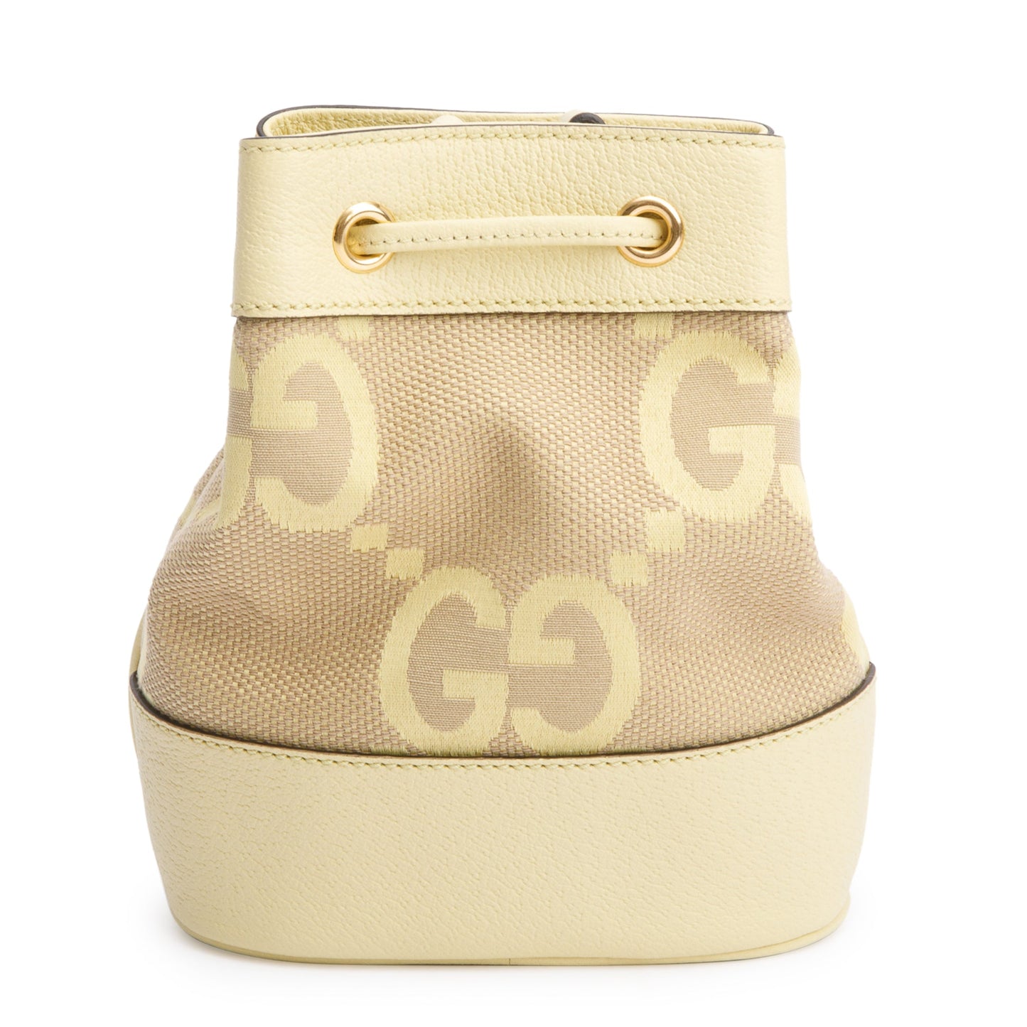 Gucci Yellow Jumbo GG Canvas & Leather Ophidia Mini Bucket Bag