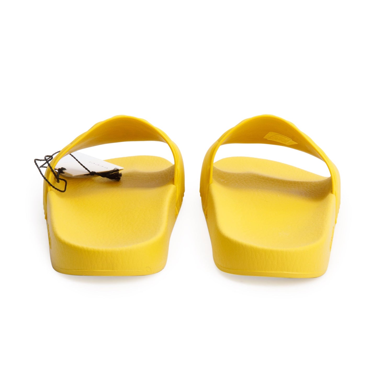 Gucci Yellow Rubber Double G Logo Slides , Size 11