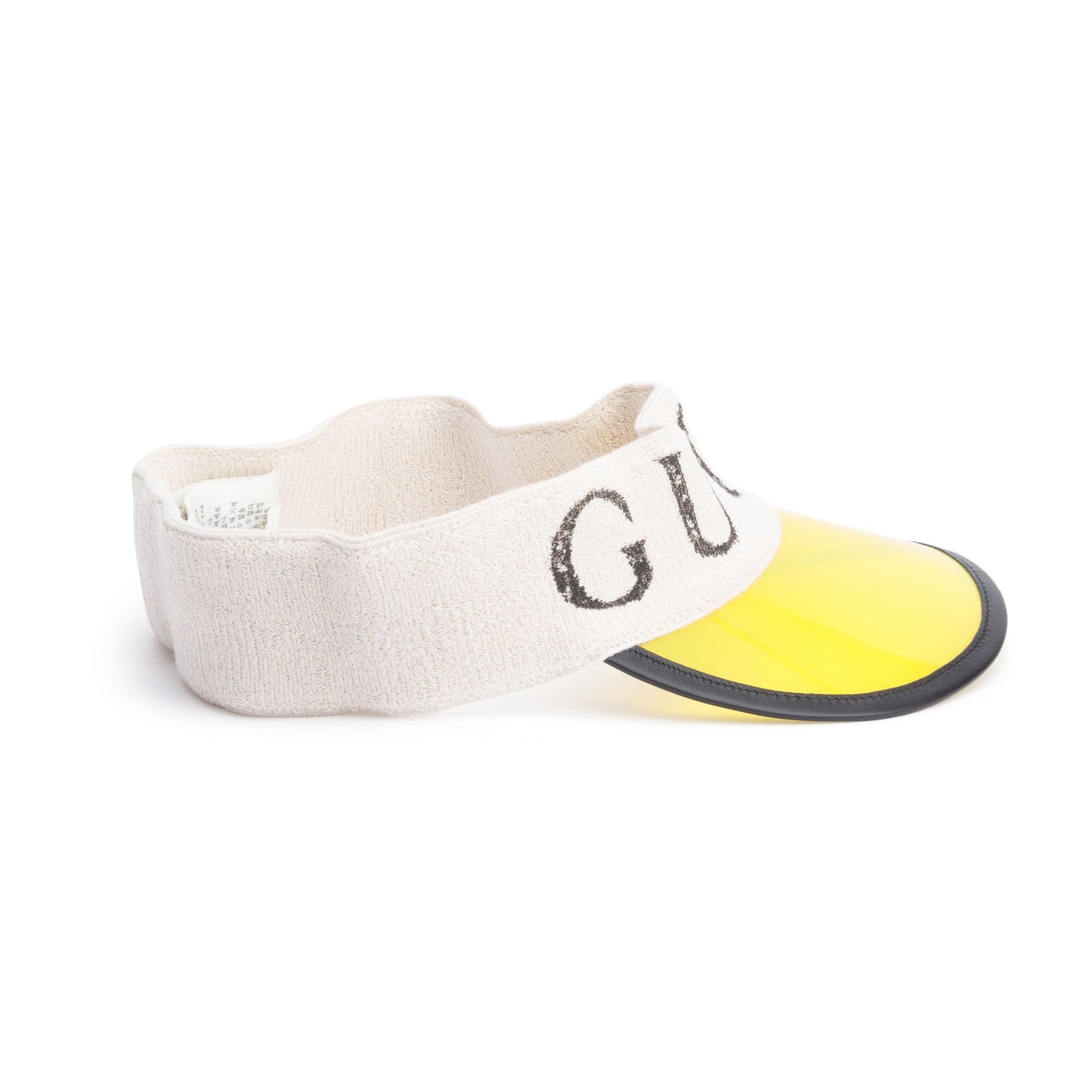 Gucci Yellow Vinyl Logo Visor, Size M 58