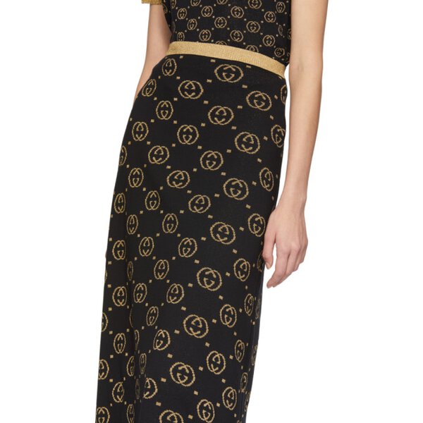 GUCCI GG Jacquard LamÃ© Wool Skirt