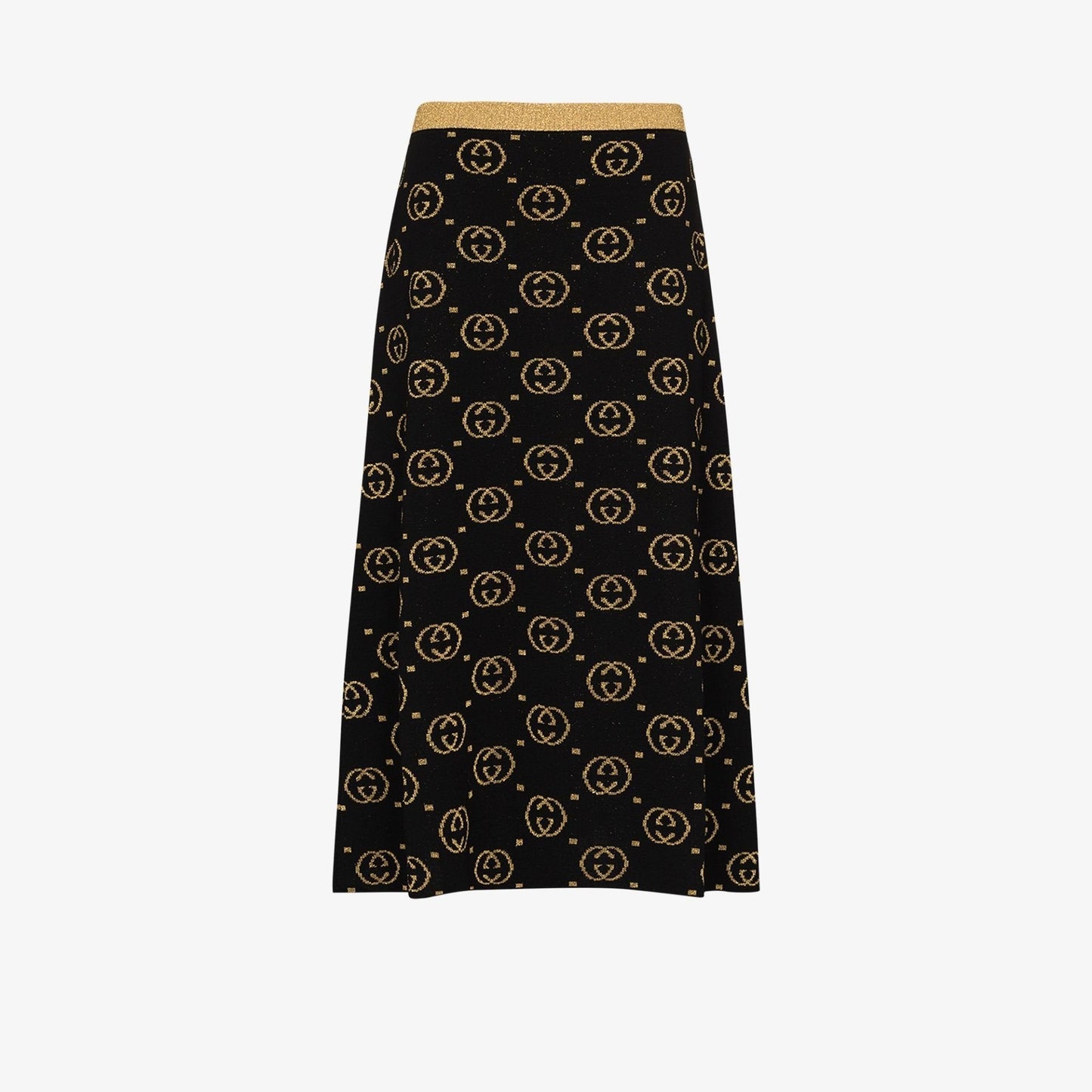 GUCCI GG Jacquard LamÃ© Wool Skirt