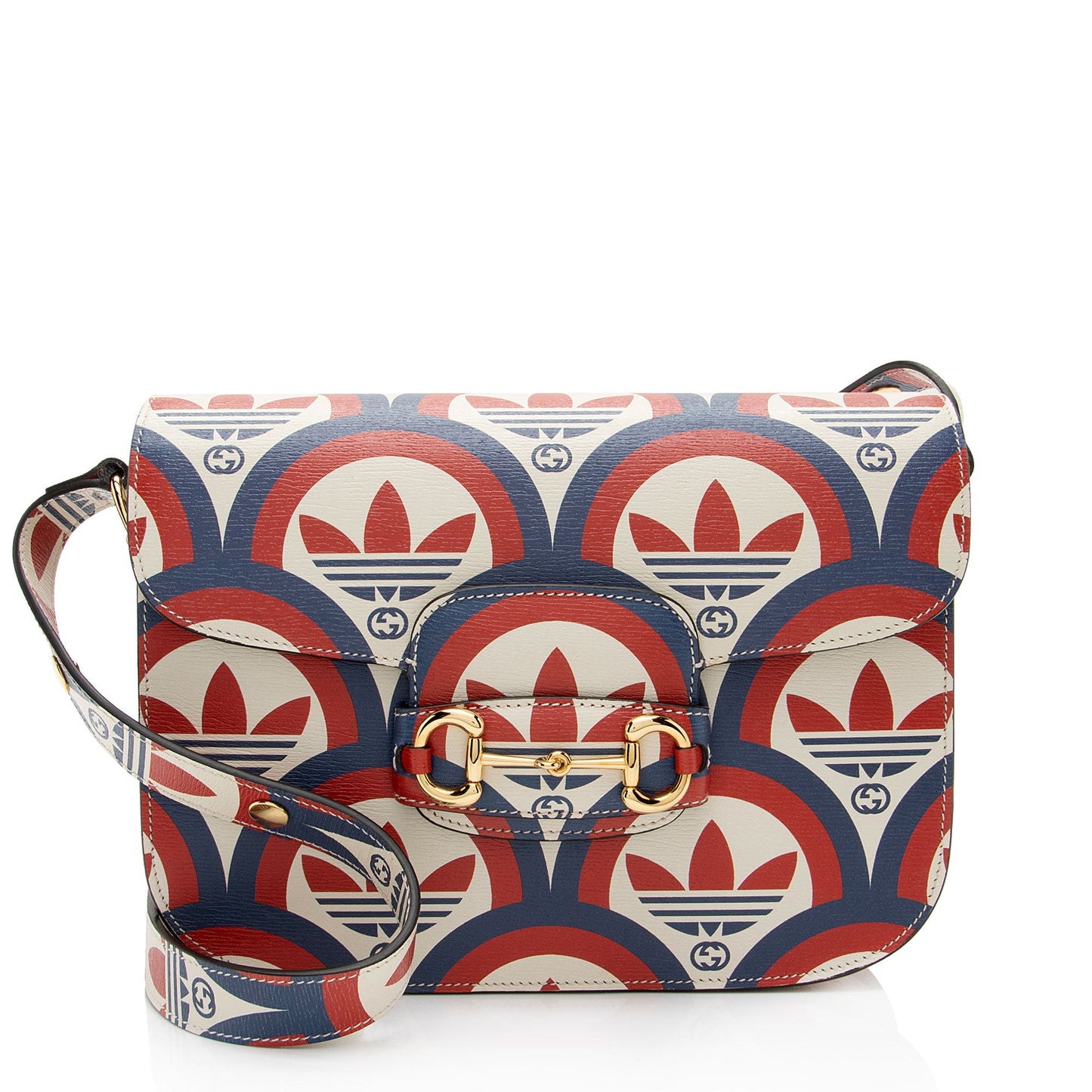 Gucci x Adidas Calfskin Interlocking G Horsebit 1955 Medium Shoulder Bag