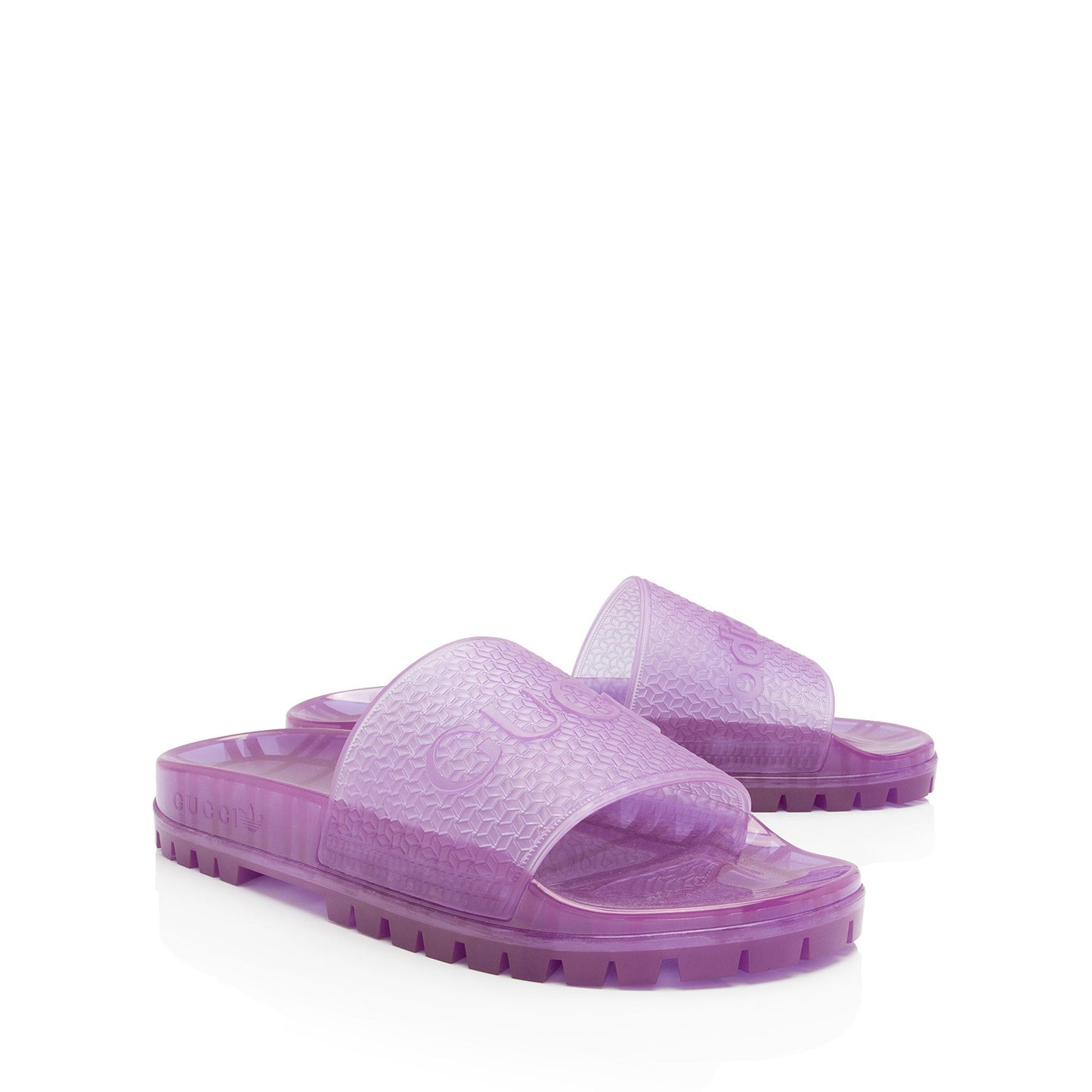 Gucci x Adidas Rubber Logo Slides - Size 9 / 39 (SHF-xmlfSo)
