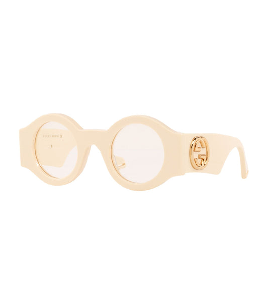Gucci Acetate Round Sunglasses in Ivory