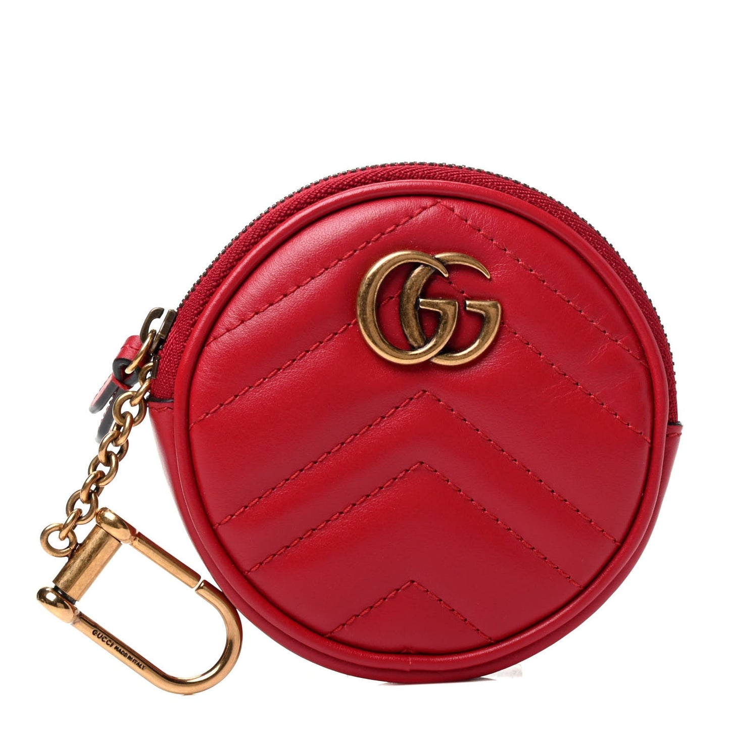 Gucci GG Marmont Round Coin Purse in Red