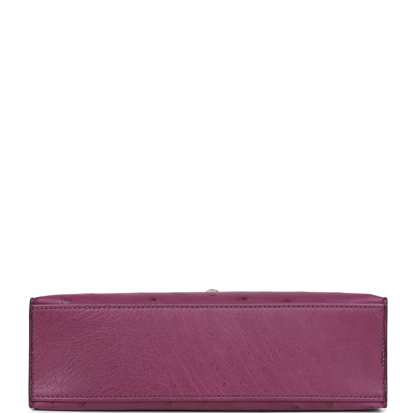 Luxury Hermes Kelly Pochette Anemone Ostrich Permabrass Hardware
