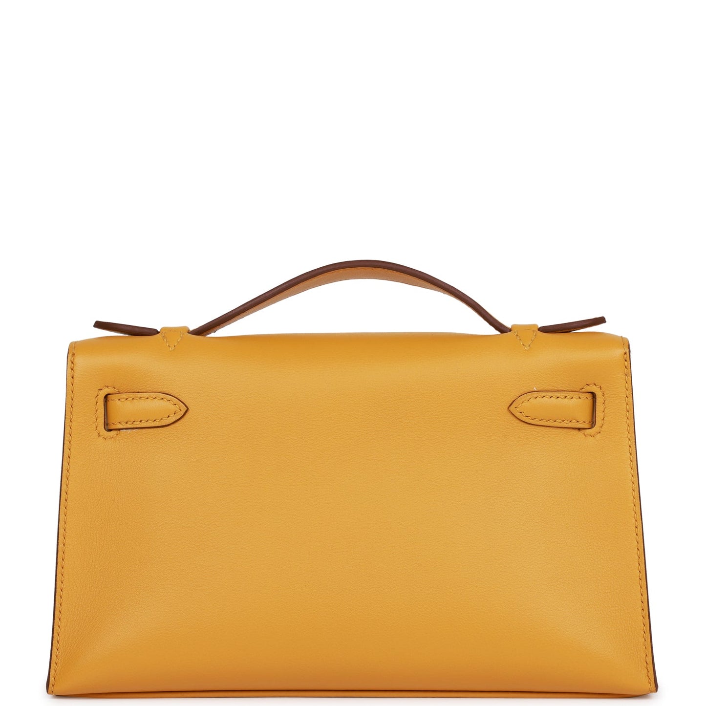Luxury Hermes Kelly Pochette Jaune Ambre Swift Gold Hardware