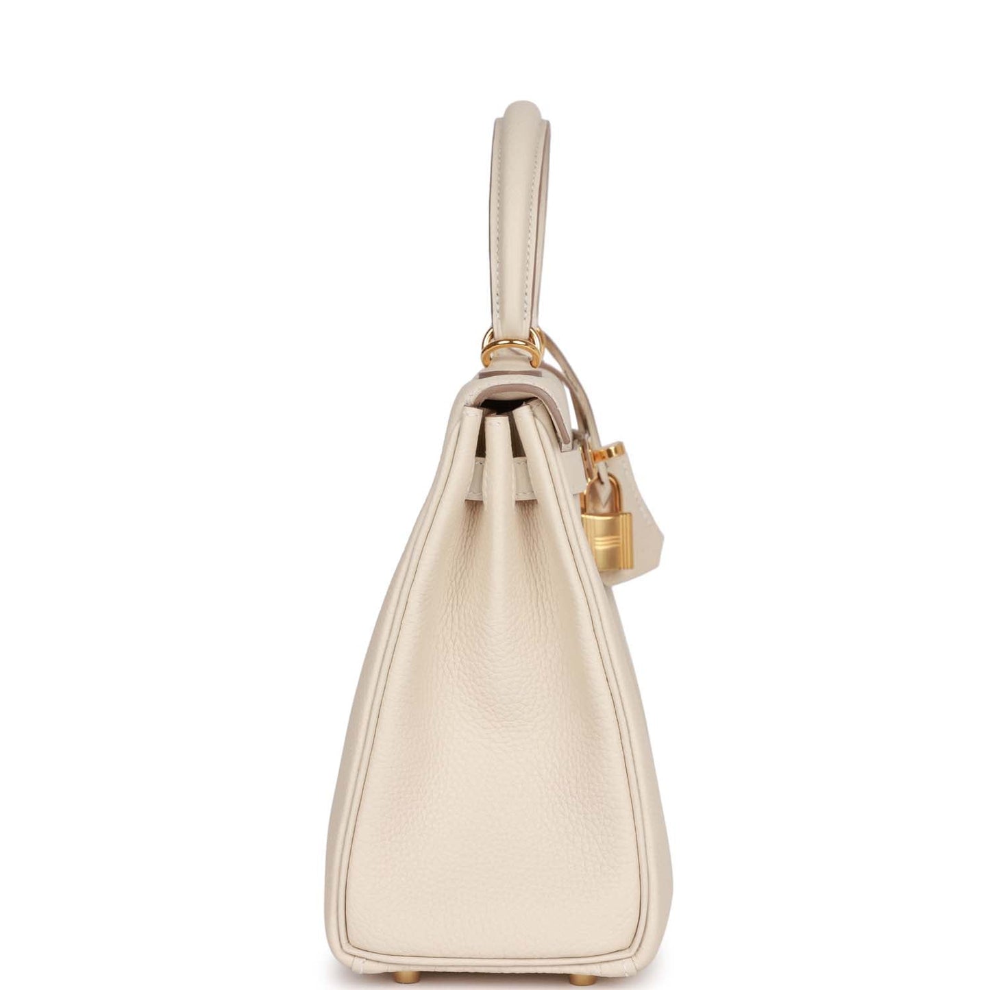 Luxury Hermes Kelly Retourne 25 Craie Togo Gold Hardware
