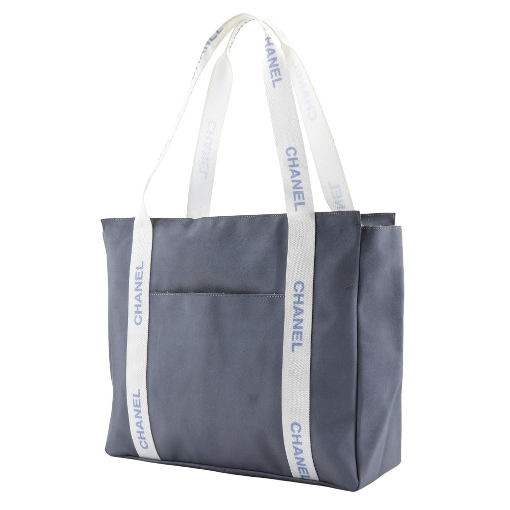 CHANEL Tote Bag Nylon gray Sports line logo