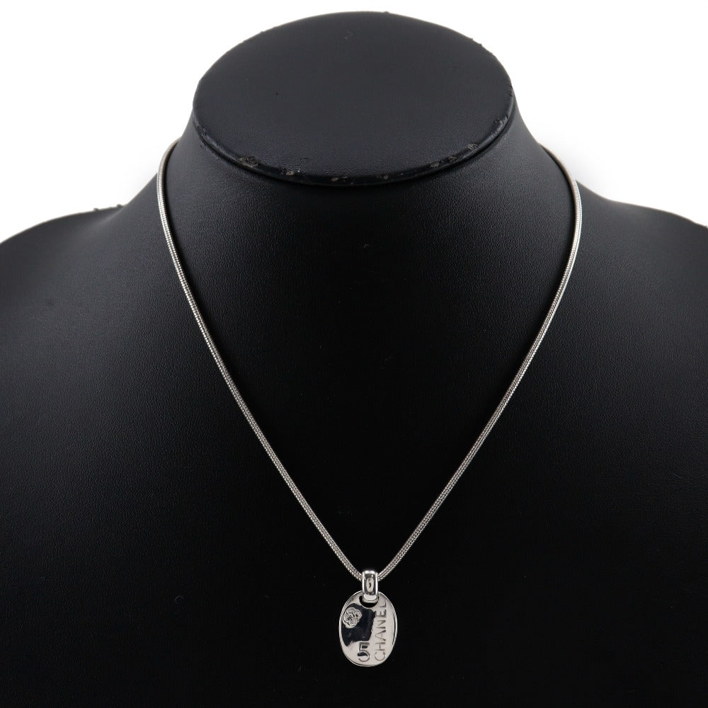 CHANEL Necklace Silver925 Silver Snake Chain NO.5 Clover icon Women