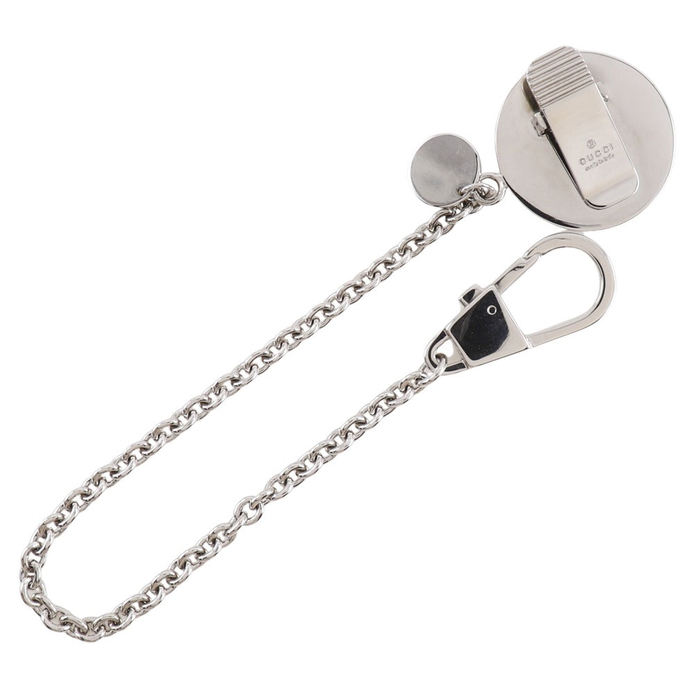 GUCCI key ring metallic Silver Chain with clip baby Women