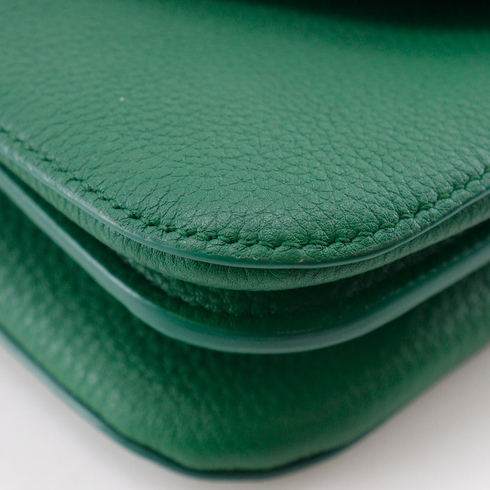 BOTTEGAVENETA Shoulder Bag leather Green 2WAYChainShoulder Mounting Envelope Women