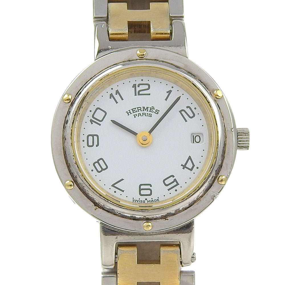 HERMES Watches Quartz Stainless Steel , Plated Gold white Clipper white dial
